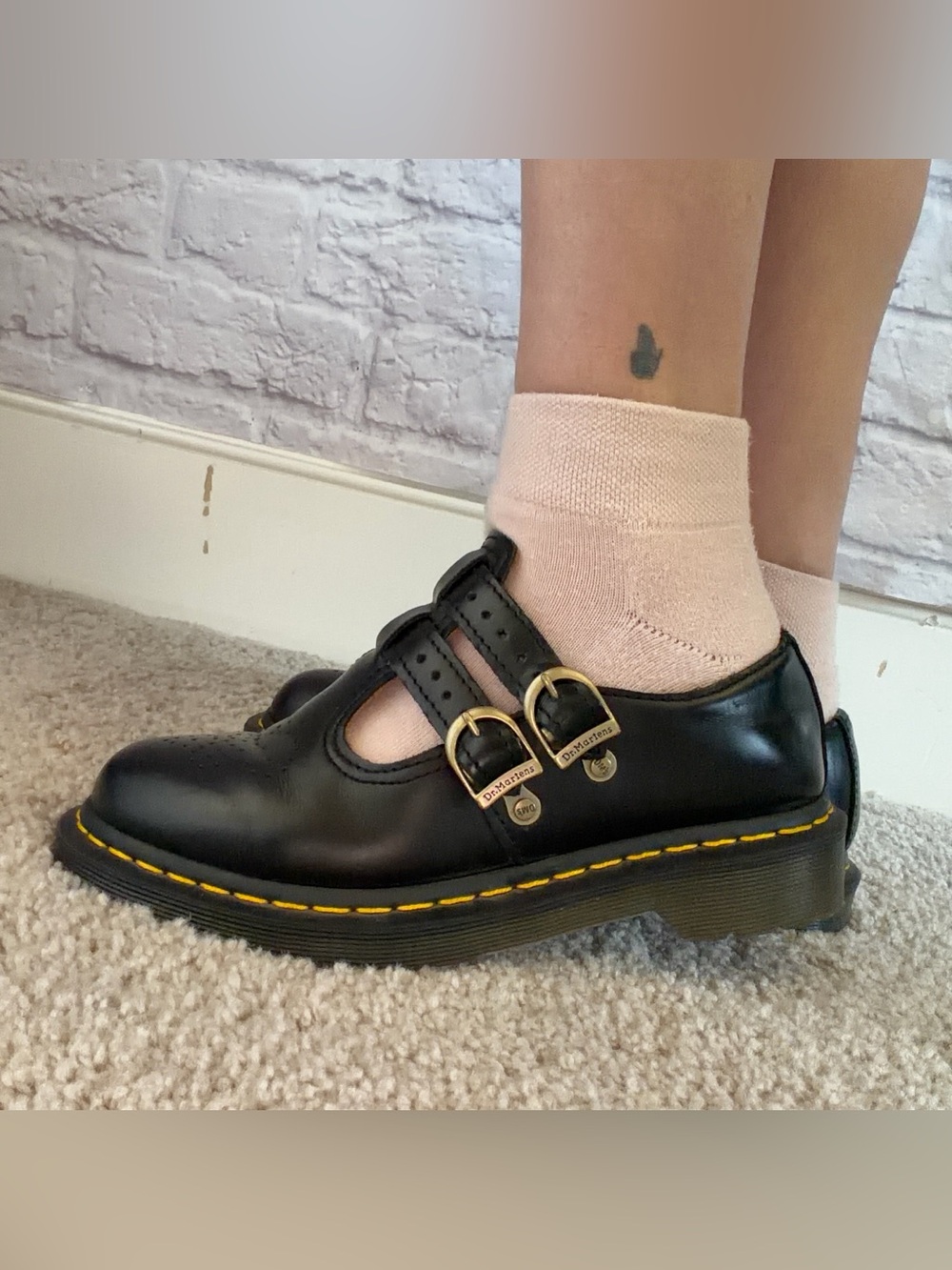 Dr. Martens Double Strap MaryJane Black Leather Signature Clasp